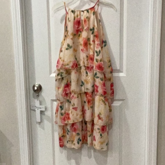Size 3X Haptics by Holly Harper Plus Peach Floral Dress - Picture 4 of 10